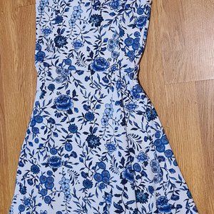 Divided by H&M White and Blue Floral Dress